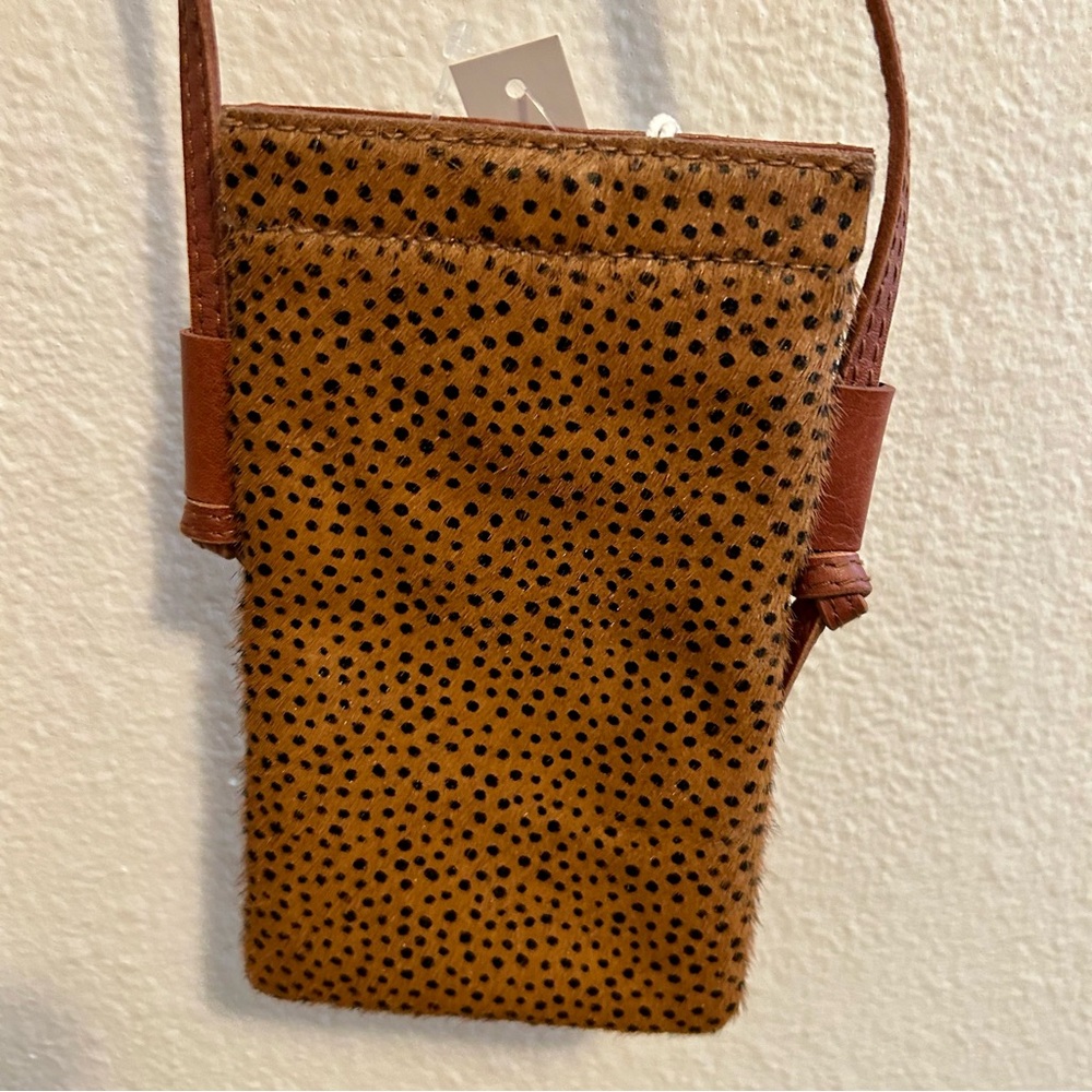 NWT Madewell The Smartphone Calf Hair Crossbody Bag leopard cheetah leather